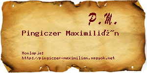 Pingiczer Maximilián névjegykártya
